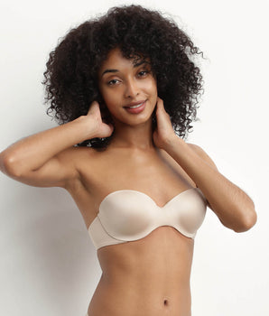 Soutien-gorge bandeau à bretelles amovibles en microfibre nude Dim