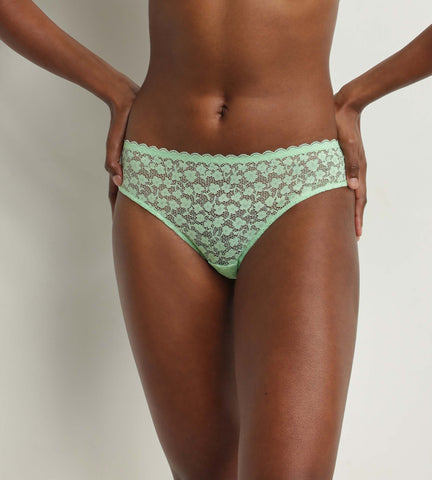 DIM - Culotte midi pour femme en dentelle florale Vert d';eau Daisy Lace en Soldes - Féminin - taille 36