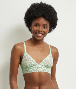 Soutien-gorge triangle en dentelle florale Vert d’Eau Daisy Lace