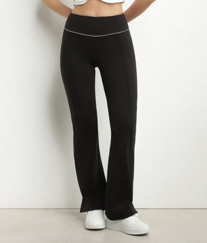 Pantalon de sport évasé pour femme en jersey stretch Noir Dim Move