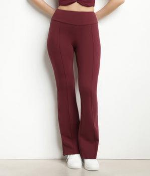 Pantalon de sport évasé pour femme en jersey souple Bordeaux Dim Move