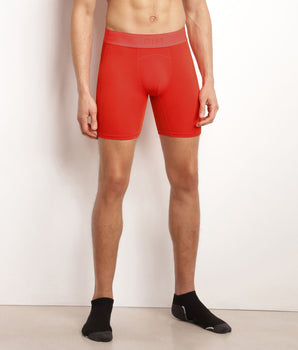 Boxer long homme en microfibre et mesh Rouge Dim Move