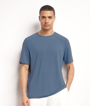 T-shirt de sport homme en matière aérée Bleu Jean Dim Move