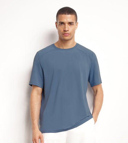 T-shirt de sport homme en matière aérée Bleu Jean Dim Move