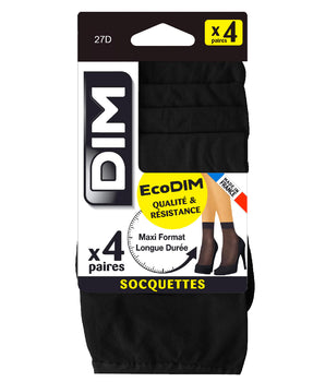 Lot de 4 socquettes noires EcoDIM semi-opaques 30D