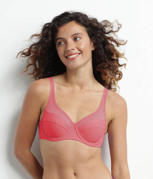 Soutien-gorge emboîtant en microfibre et tulle Grenadine Dim Generous