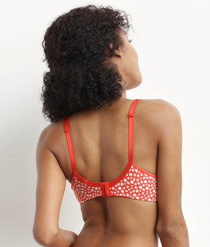 Soutien-gorge emboitant avec armatures Rouge à fleurs Generous Dim