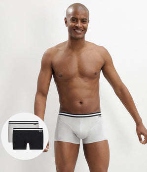 Lot de 2 boxers noir et gris EcoDIM en coton stretch