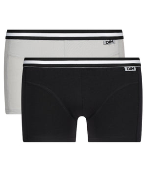 Lot de 2 boxers noir et gris EcoDIM en coton stretch