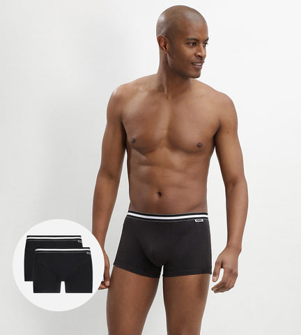 DIM - Lot de 2 boxers noirs EcoDIM en coton stretch en Soldes - Masculin - taille 6