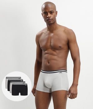 Lot de 4 boxers noirs et gris ECODIM Coton