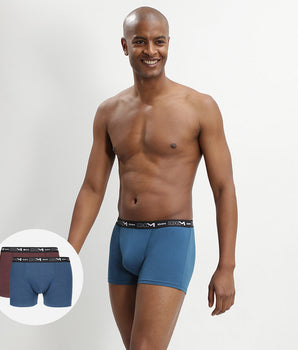 Lot de 2 boxers pour homme Bleu et Rouge Coton Stretch