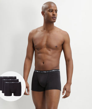 Lot de 3 boxers noir Homme en coton stretch