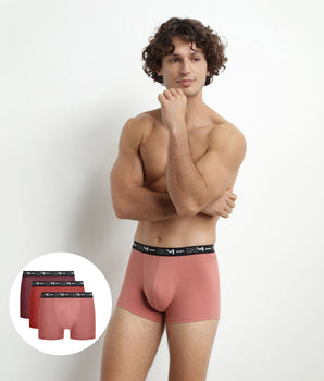 Lot de 3 boxers homme Marsala Chocolat Dim Coton Stretch