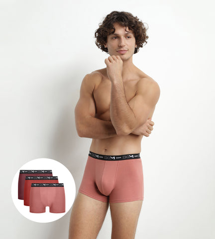 DIM - Lot de 3 boxers homme Marsala Chocolat Dim Coton Stretch en Soldes - Masculin - taille 5