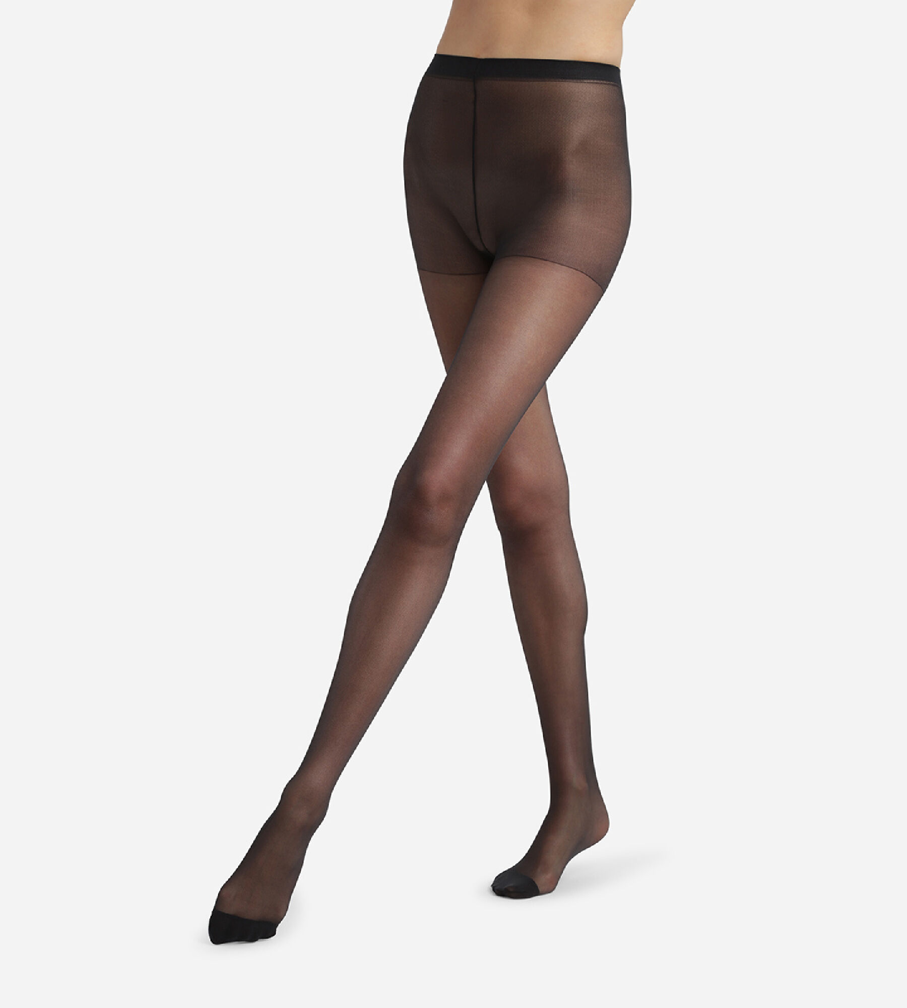 Collant femme transparent voile en Lycra renforce Noir Ultra Resist