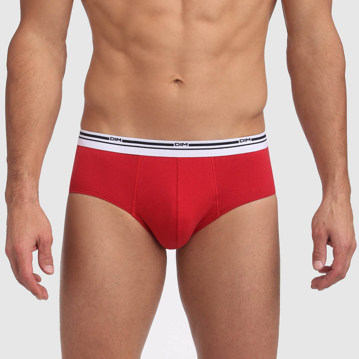 Slip rouge lave en coton stretch ceinture contrast e Classic Colors