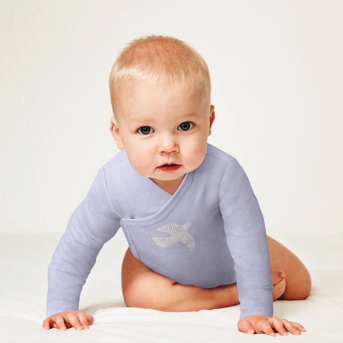 Pyjama bébé zippé en coton bio vanille imprimé rainbow Dim ZIPPY ®