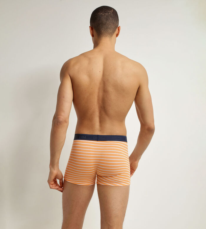Boxer homme en coton stretch Orange à rayures Dim Fancy, , DIM