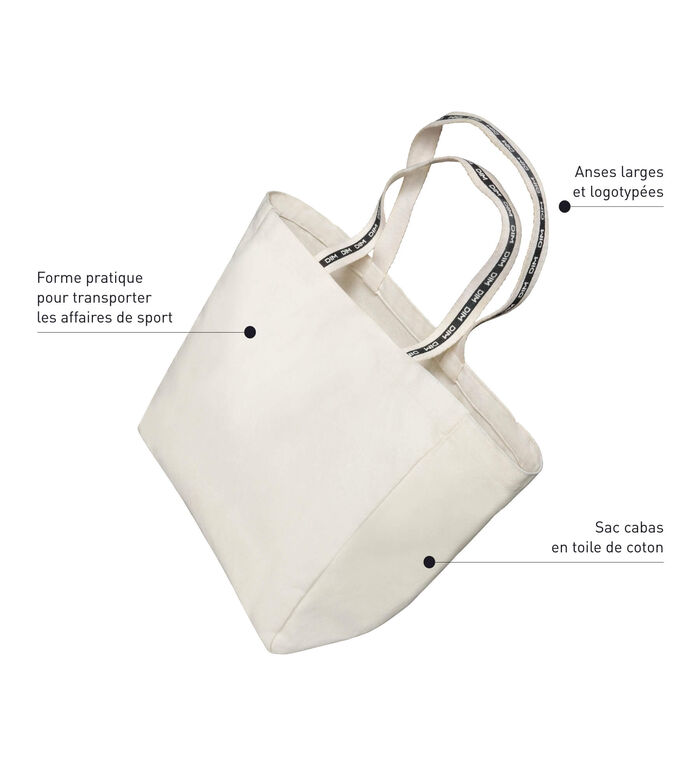 Sac cabas en toile de coton beige Dim Move, , DIM