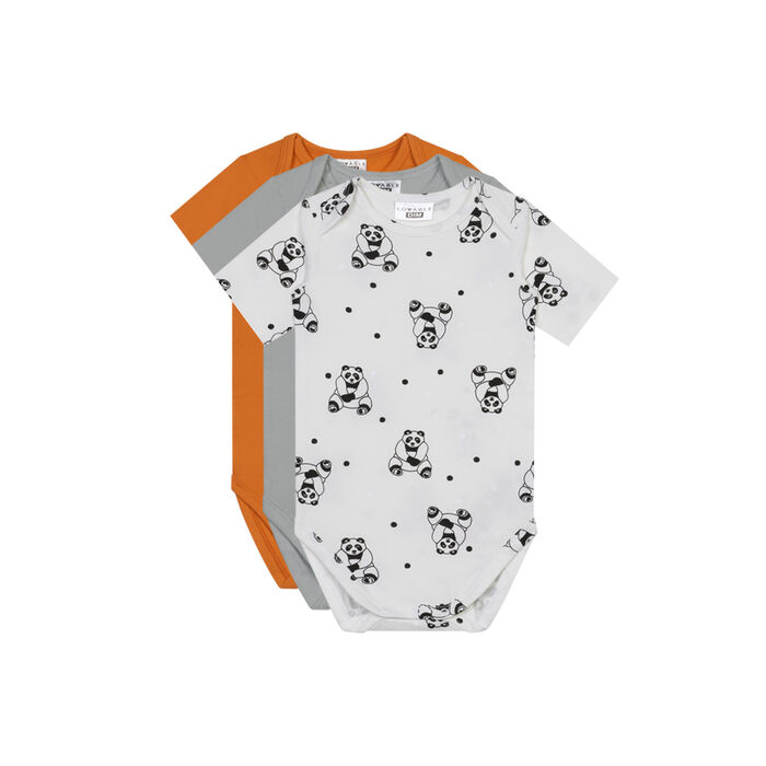 Pyjama bébé velours à zip double sens motif panda noir Dim ZIPPY ®