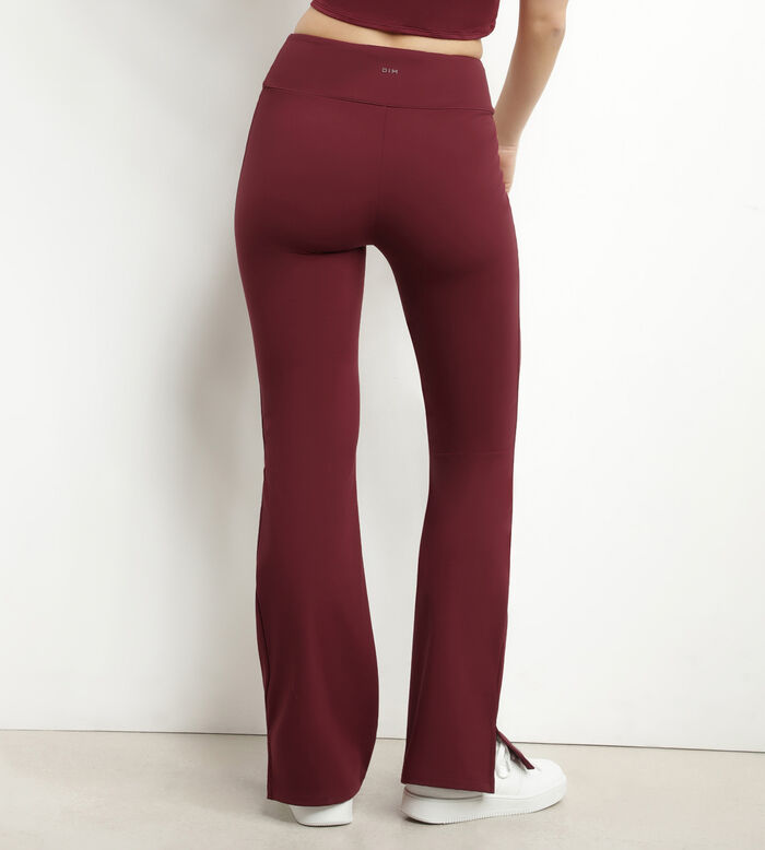 Pantalon de sport évasé pour femme en jersey souple Bordeaux Dim Move, , DIM