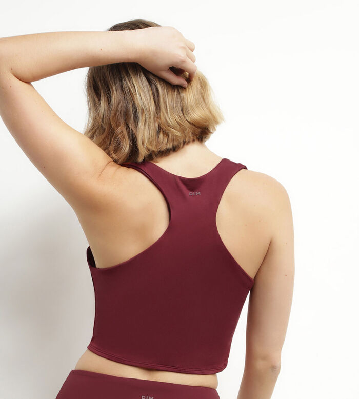 Débardeur de sport femme Bordeaux avec brassière intégrée Dim Move, , DIM