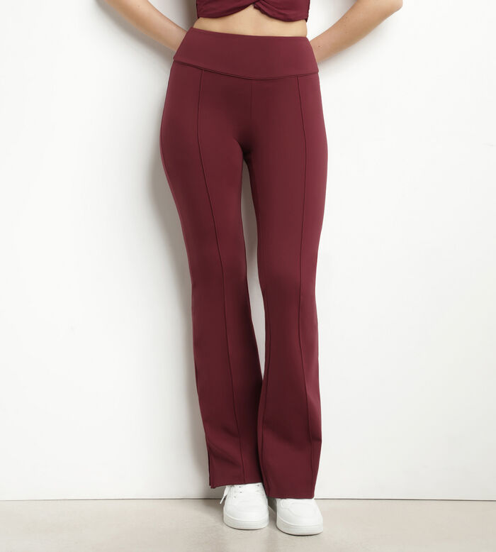 Pantalon de sport évasé pour femme en jersey souple Bordeaux Dim Move, , DIM