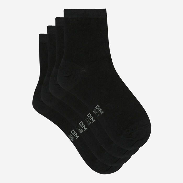 FEMME Chaussettes noires courtes en coton (x24)
