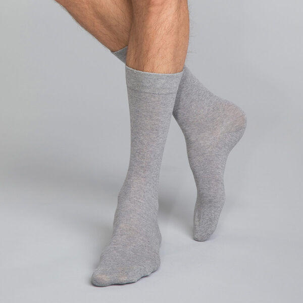 Chaussettes de qualité en coton bio pour homme - gris clair