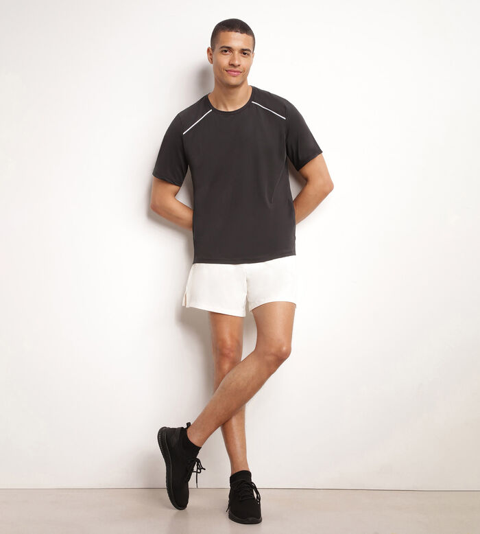 Short de sport homme en matière aérée Écru Dim Move, , DIM