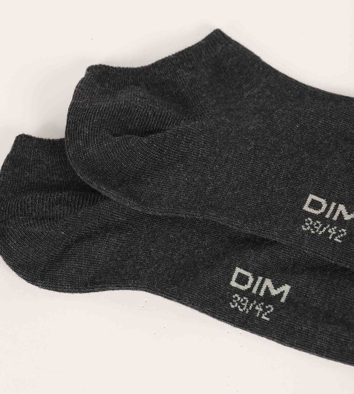 Lot de 3 paires de chaussettes courtes homme Noir Dim Coton, , DIM