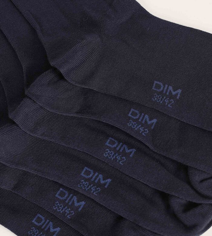Lot de 3 paires de chaussettes homme Bleu Marine Dim Coton Confort, , DIM