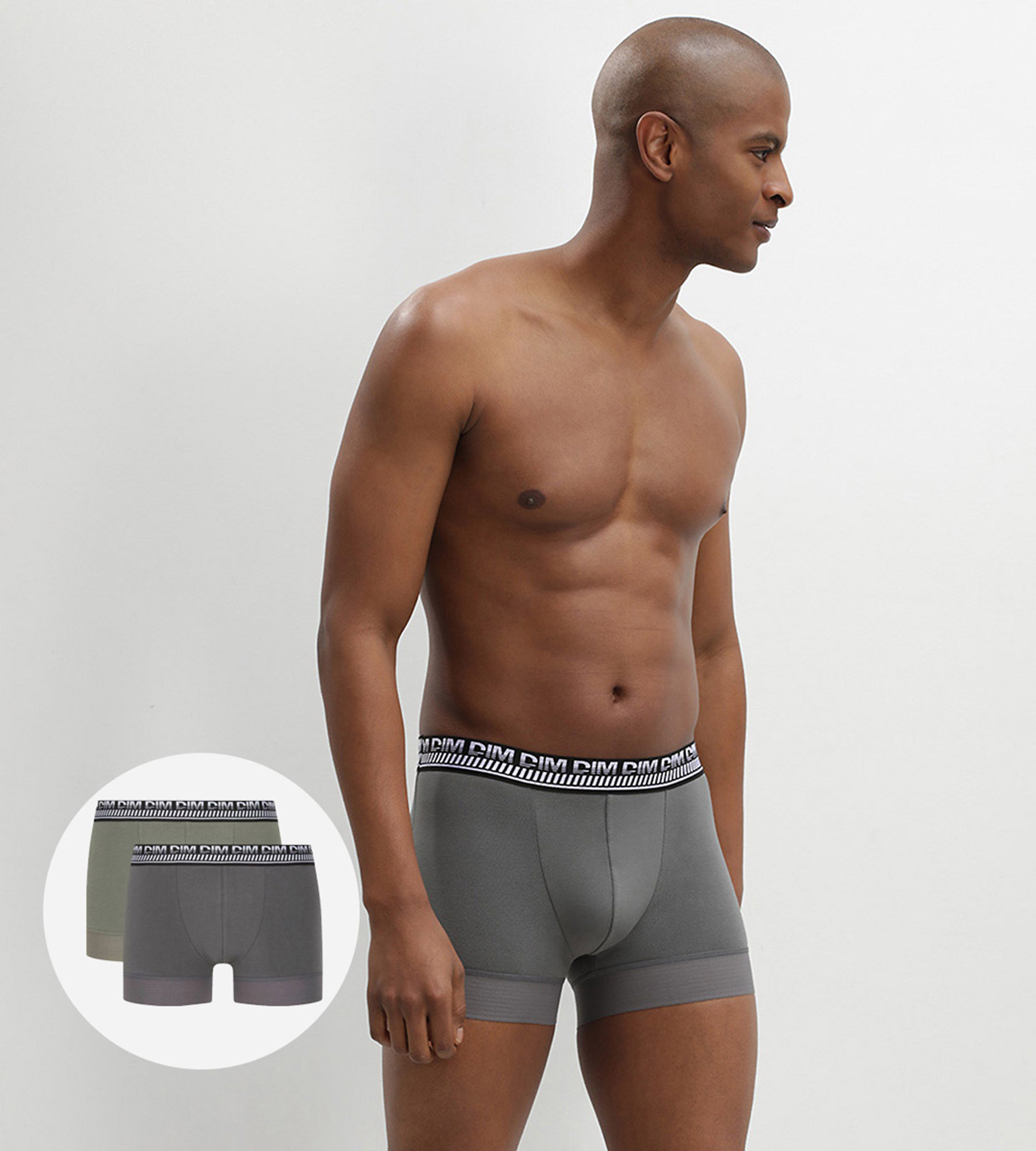 Lot 2 boxers taupe homme