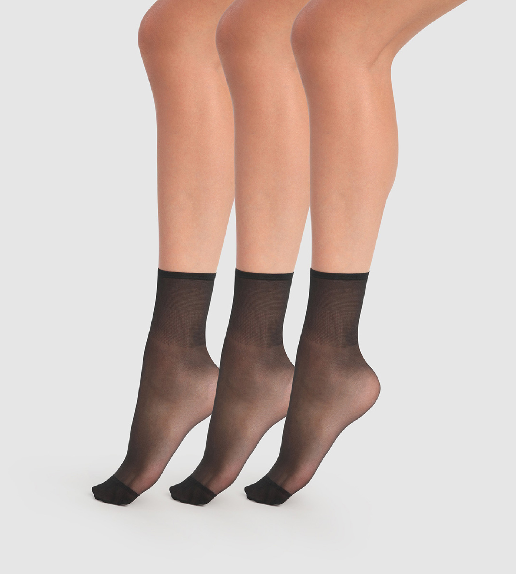 Lot de 2 paires de chaussettes Femme noires et détails pois - Dim Skin Fancy